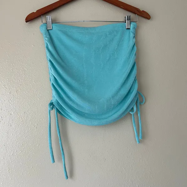 Edikted Turquoise Blue Cowl Neck Skirt Set Size Small - Image 9