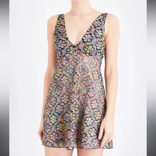 FREE PEOPLE INTIMATELY‎ WOMEN'S BLACK FLORAL LACE Dress Small NWOT - Image 5