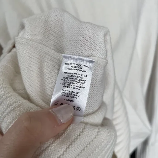 Ann Taylor‎ Factory Womens Ivory Sweater M knit casual cotton top warm winter - Image 4