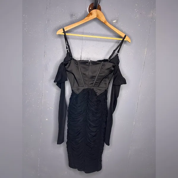 House of CB FREYJA Black Gathered Corset Dress Size XS Plus Cup - Image 6