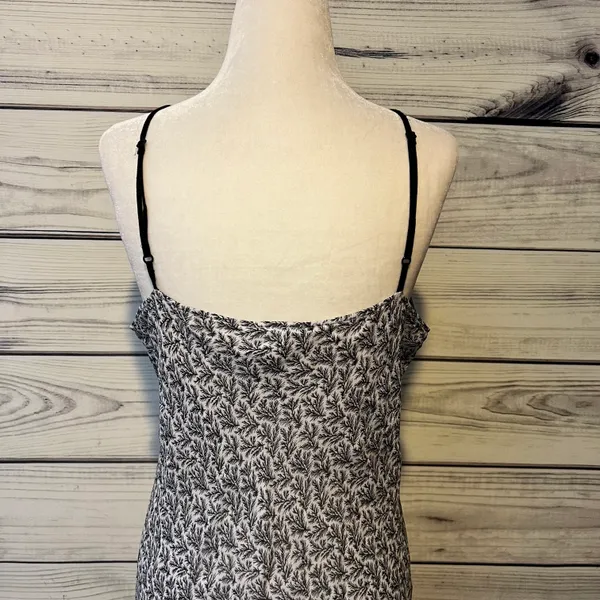 April Cornell Vintage 90s Black & White Patterned Ruffle Dress - Image 7
