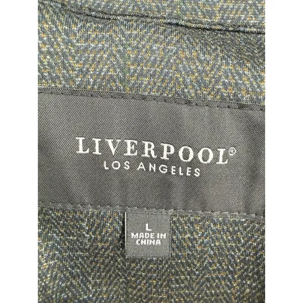 Liverpool Los Angeles Herringbone Ponte Knit Fitted Blazer Jacket Gray Sz‎ Large - Image 3