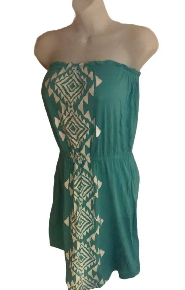 Weeding Out Beach Dress Swim Cover-Up Size L Aqua Summer Pool - Image 6