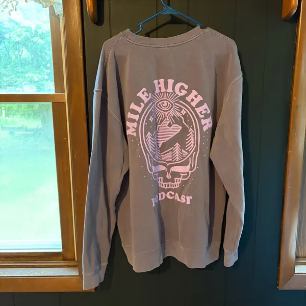 Mile higher podcast crewneck Purple Size XXL - Image 2