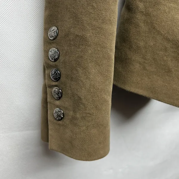Zara Woman Faux Suede Brown Full Zip Moto Jacket Size XS Flawed - Image 9
