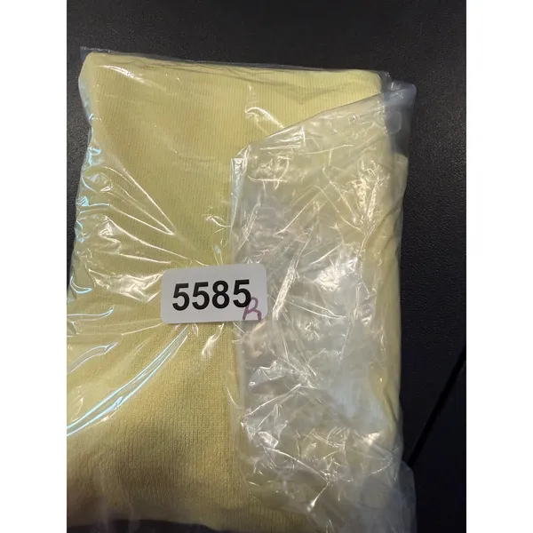 Joseph A XL (M/S) Sweater Top Yellow Floral Embroidered Short Sleeve V Neck - Image 7