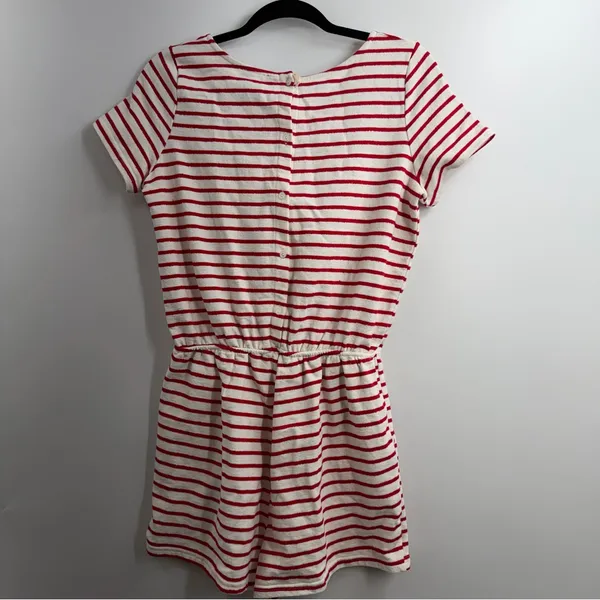 Lumiere Womens Large Red Ivory Striped Cotton Romper NWT Nautical Coastal - Image 4