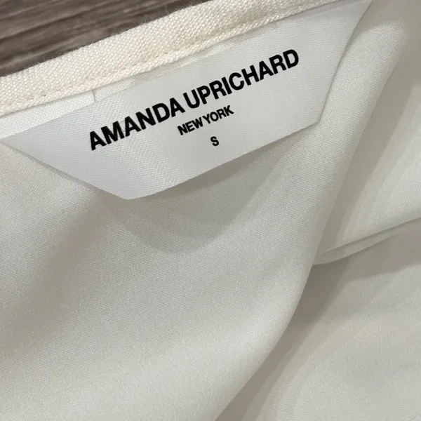 Amanda Uprichard Clarisse Dress White Linen Midi Keyhole Preppy Coastal Small - Image 10