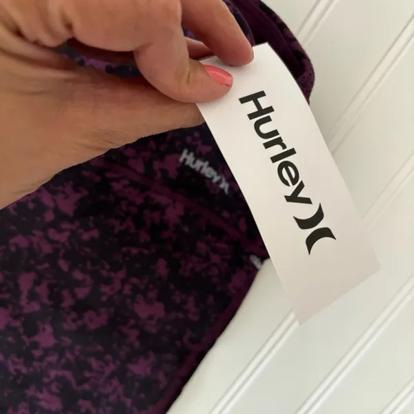 Hurley Reversible Leggings Large Potent Purple Splatter Print High Waisted HA32L - Image 4