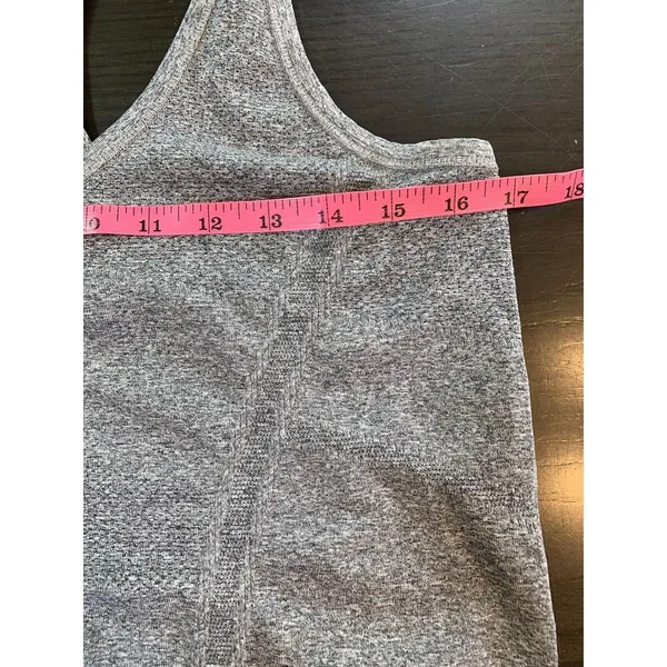 Athleta Fastest Track Medium‎ Seamless Ruched Tank Top Gray Athleisure - Image 9