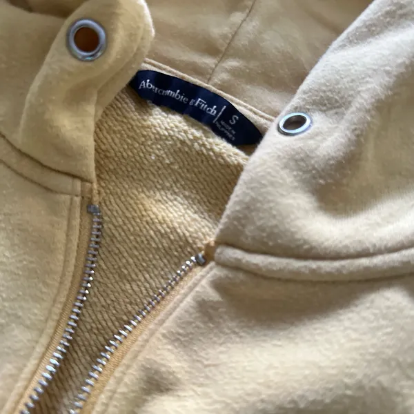 Abercrombie & Fitch Yellow Zip-Up Hoodie - Image 2