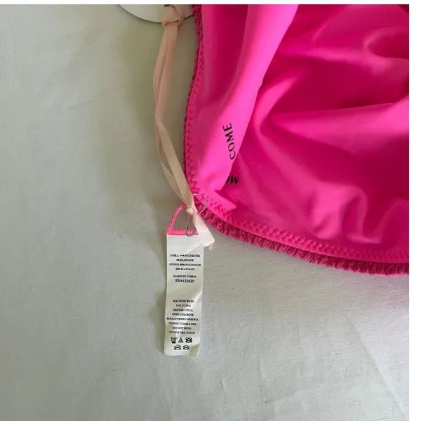 More‎ To Come One Shoulder Swimsuit L Hot Pink Ribbed Barbiecore Y2K Resort NEW - Image 5