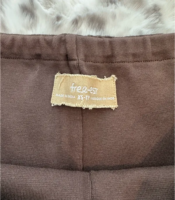 Free People Freest Brown Linen Mini Skort - Image 5