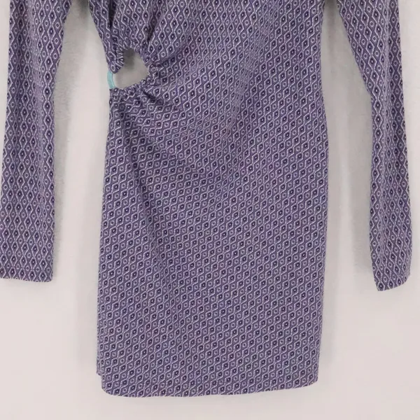 Zara‎ Geometric Knit Cutout Mini Dress Womens Size XS Purple Open Back Mod Retro - Image 8