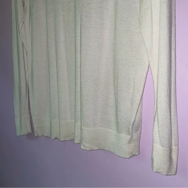 Jeanne Pierre Size M White Cashmere Blend Sweater Lightweight Knit Preppy - Image 3