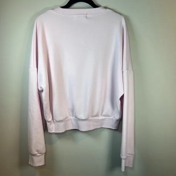 Vinyl Icons Big Bow Graphic Sweatshirt Pink Fleece Glittery Bow Chic Feminine XL - Image 7