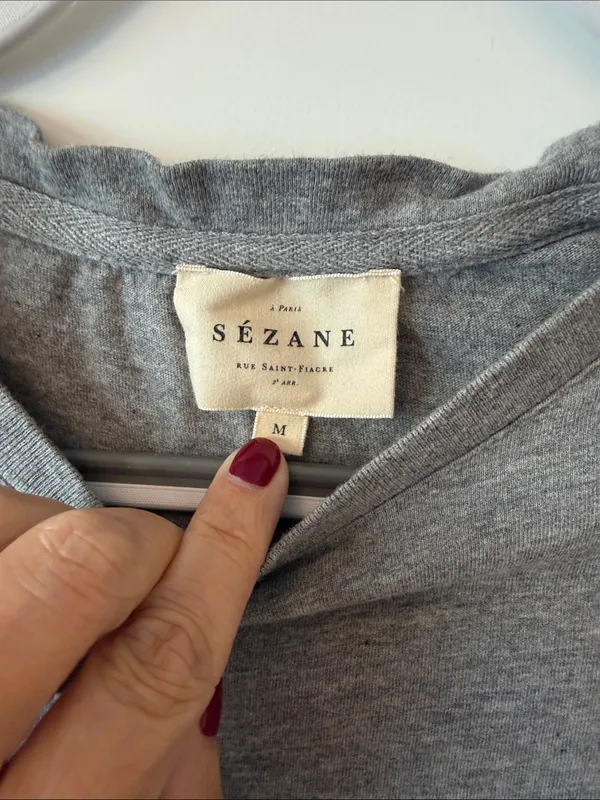 Sezane Heather Gray Short Sleeve Crew Tee - Image 3