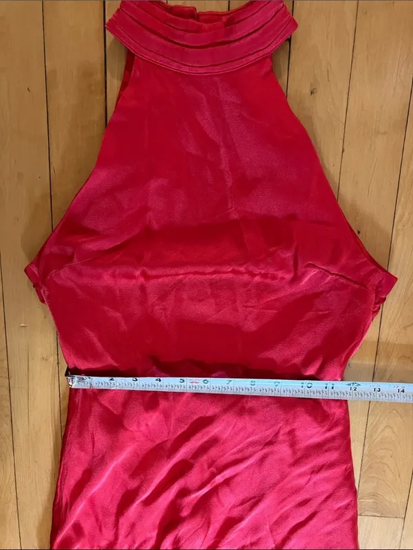 Meshki Claire Red Sleeveless Satin Dress Altered Mini Size XS - Image 12