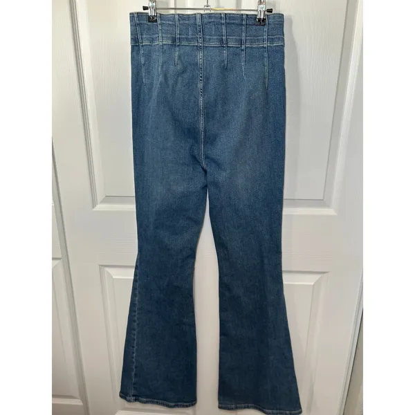We The Free Free People Just Float On High Rise‎ Flare Jeans Wide Leg Denim 31 - Image 3