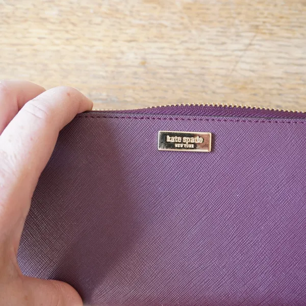 Kate Spade New York Plum Purple Saffiano Leather Zip Around Continental Wallet - Image 2