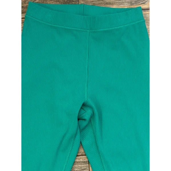 Alo Yoga Small Ribbed High Waist Leggings 27" Green Athleisure Yoga Pants Cozy‎ - Image 4