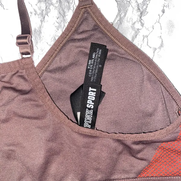 Victoria's Secret PINK Brown Orange Seamless Lightly Lined Sports bra Medium - Image 5