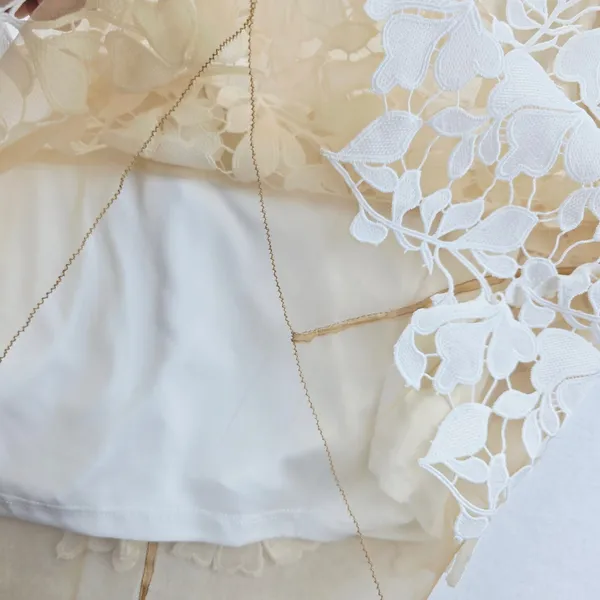 BHLDN Cream Floral Lace Dress Sleeveless Mini Party Cocktail‎ Wedding Size 12 - Image 12