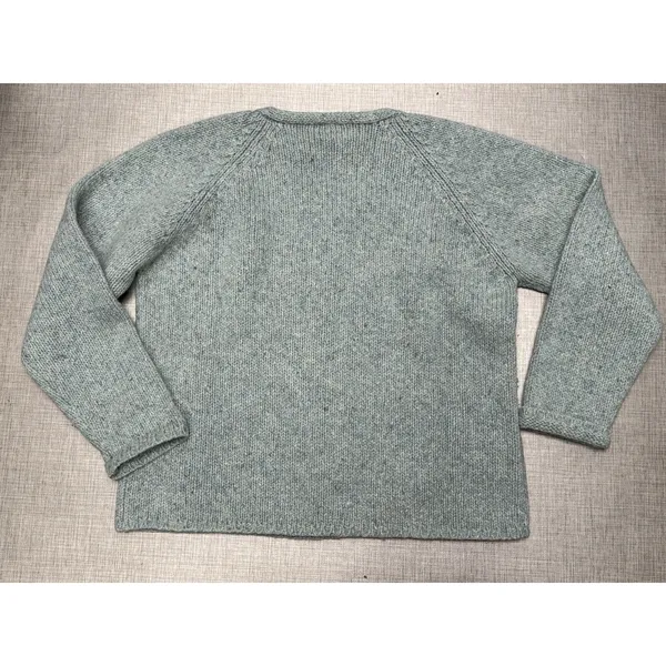 Vintage Women LL Bean‎ Wool Mohair Blend Green Sweater Chunky Medium Hong Kong - Image 2