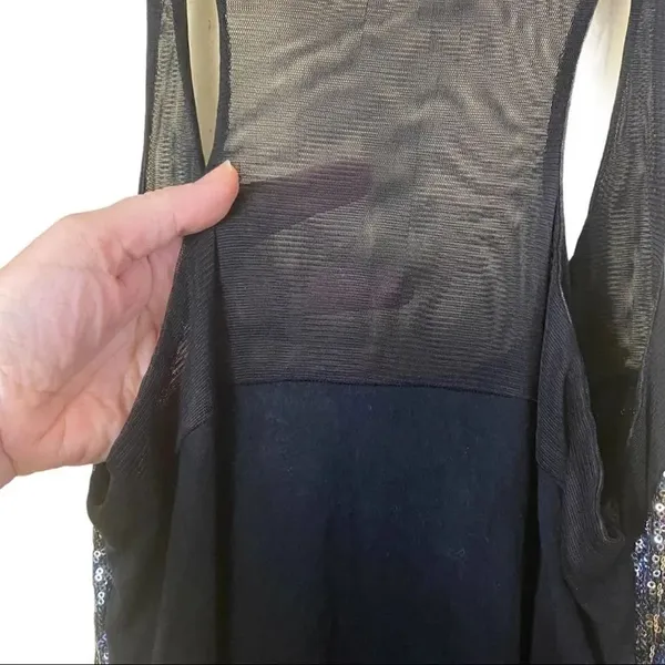 XOXO Multi Colored Sequins Sleeveless Black Dress Size Medium - Image 8