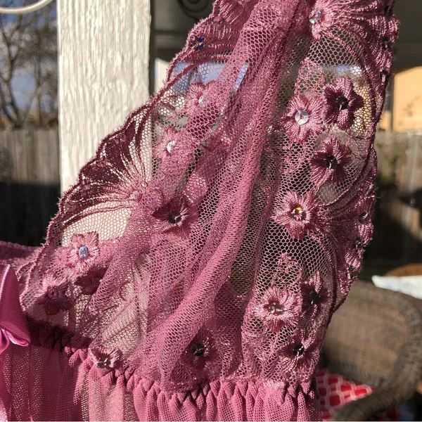Dusty rose Sequined Intimate lingerie Top XL - Image 3