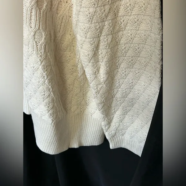 Preswick & Moore Women’s Classic Cream Cable Knit Sweater 3X NWT - Image 5