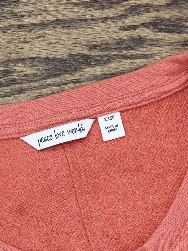NEW Peace Love World Terry Pullover and Pant Set A692008 Faded Rose Pink P2XS - Image 7