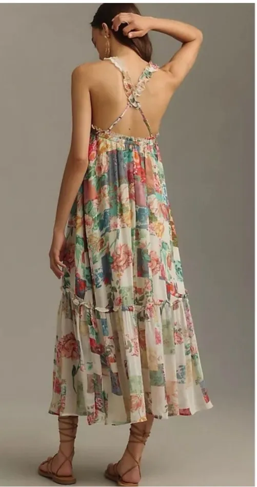 Anthropologie Dress Floral Maxi Boho Paisley - Image 2