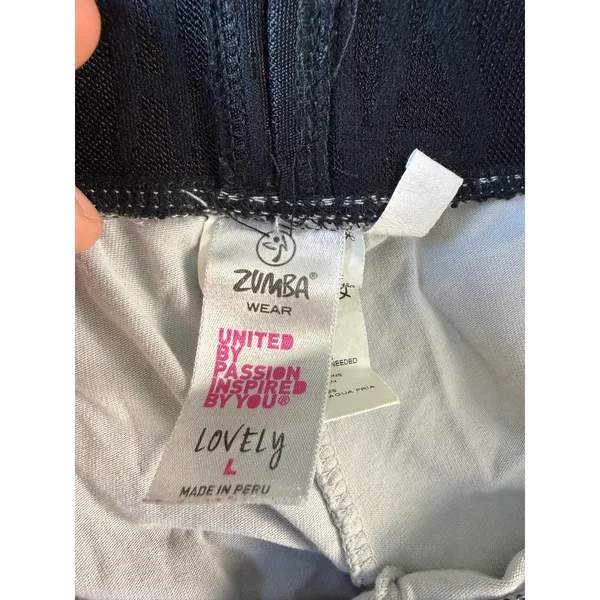 Zumba Wear Lovely Women Light Gray Graphic Relaxed Wide Leg Dance Pants Large L - Image 5