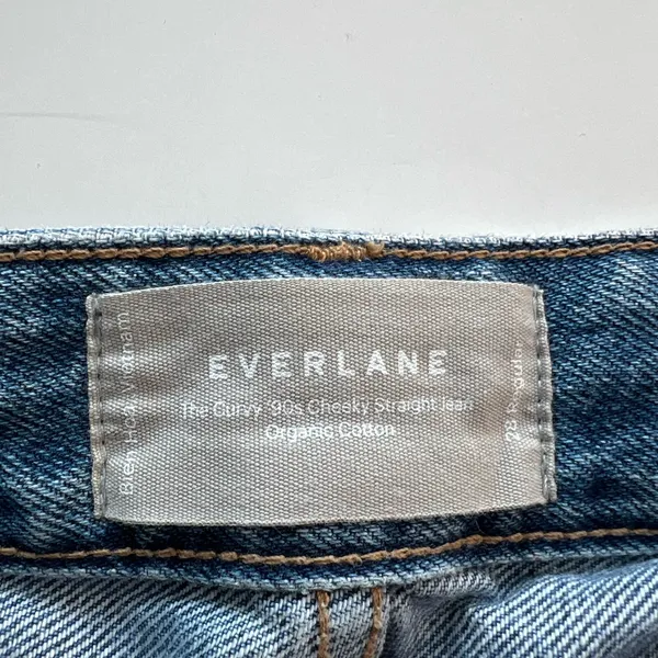 EVERLANE jeans The Curvy 90’s Cheeky Straight Jean in Medium Blue 28 - Image 5