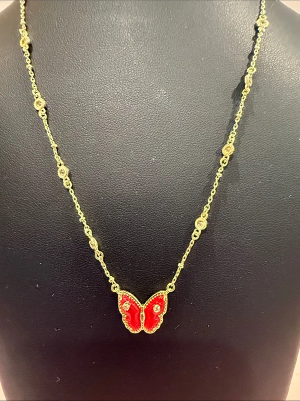 Kendra Scott | Gold Plated Butterfly Pendant Necklace - Image 2