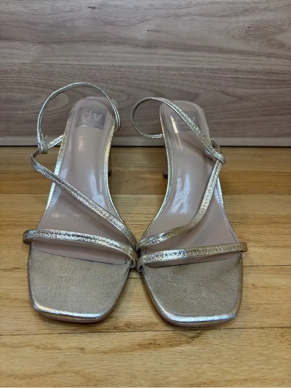 Dolce Vita Starlit Metallic Gold Strappy Heeled Sandals - Size 8.5 - Image 3