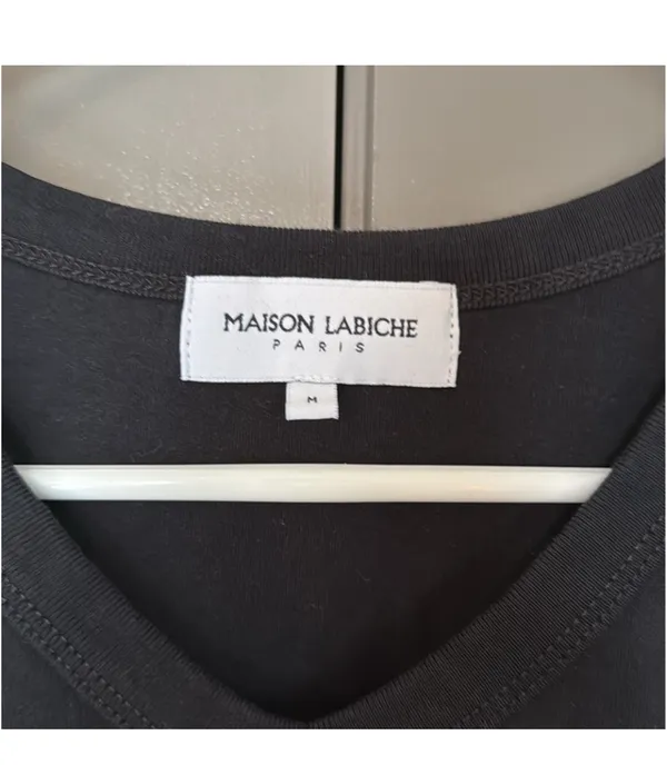 Maison Labiche Poitou Tshirt French Touch Color Black Size Medium Slight V Neck - Image 4