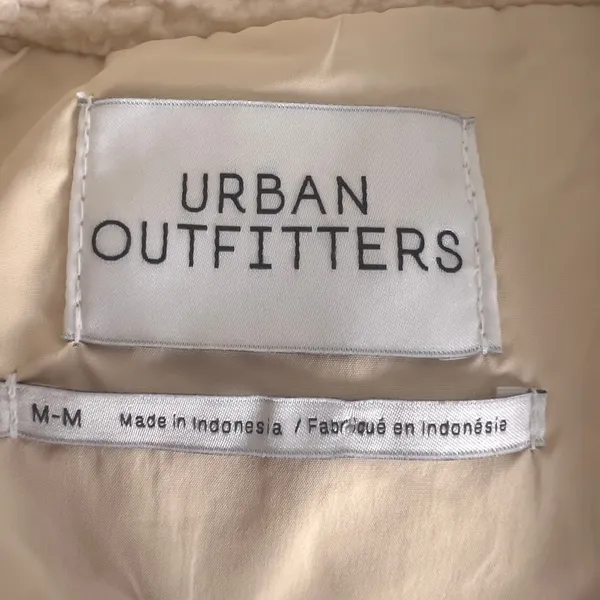 Urban Outfitters Teddy Sherpa Jacket Womens M‎ Cream Cropped Full Zip Fleece - Image 6