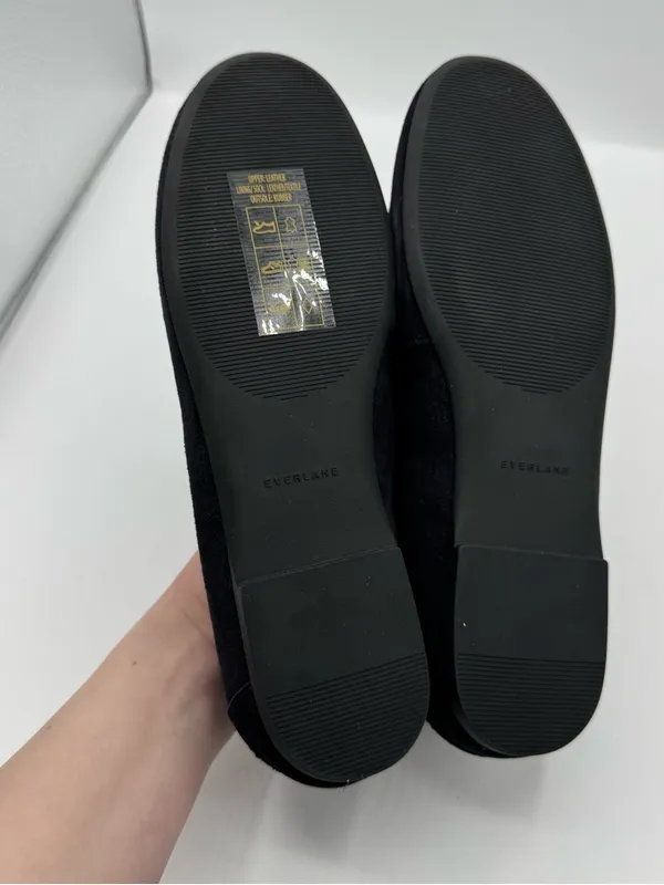 Everlane Suede Boat Driving Shoe Black Leather‎ Loafer Size 8.5 NEW minimalist - Image 2
