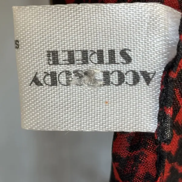 Vtg Accessory Street Womens Scarf Red Black Houndstooth Gold Rope Print Italy - Image 5