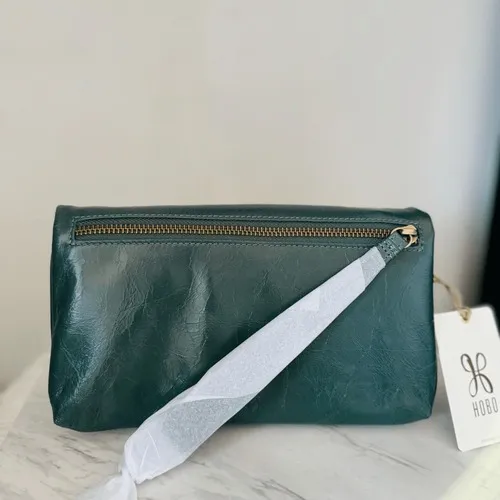 HOBO‎ LAUREN CLUTCH LEATHER WRISTLET WALLET Sage Henna Luxury Leather, NWT - Image 6