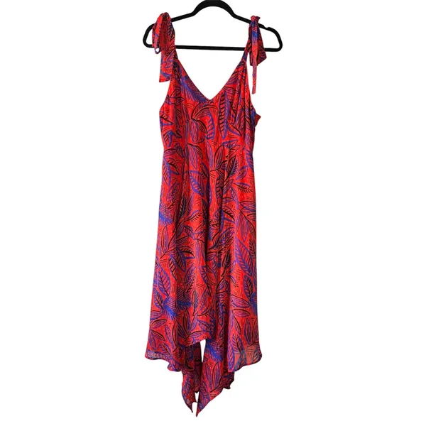 Alexis x Target Red Tropical Leaf Dress Women’s Medium NWT Asymmetrical Hem Boho - Image 2