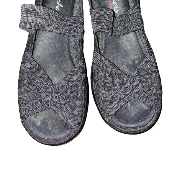 Skechers Walking Platform Slip on Mary Jane Open Toe Shoes Black size 8.5 - Image 9
