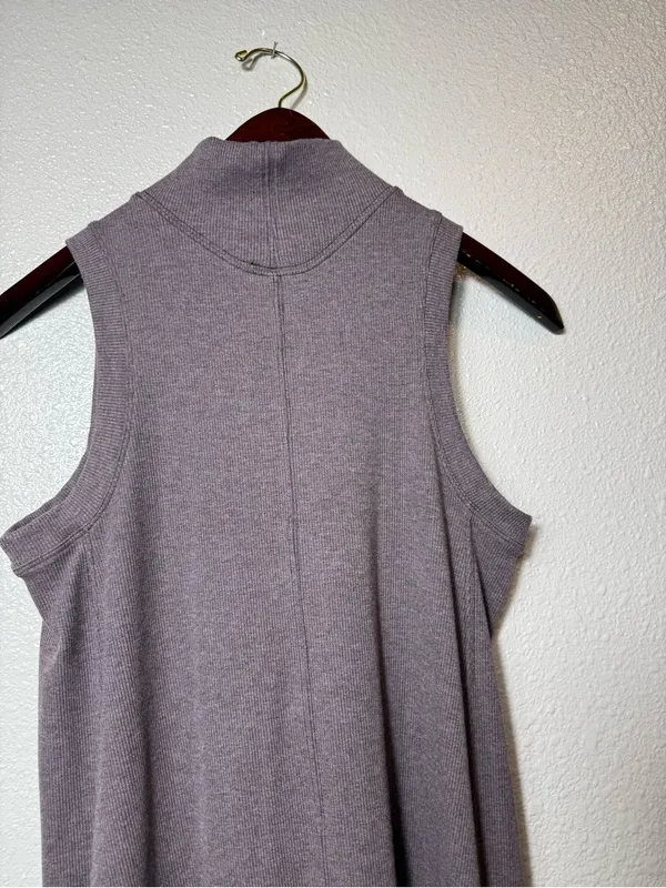 Lululemon‎ Gone for the Week Dress Mock Neck Ribbed Sleeveless Swing MidiTaupe S - Image 7