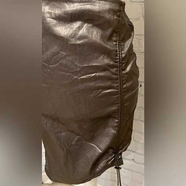 Zara Metallic Faux Leather Skirt With Stretch Size Small - Image 2