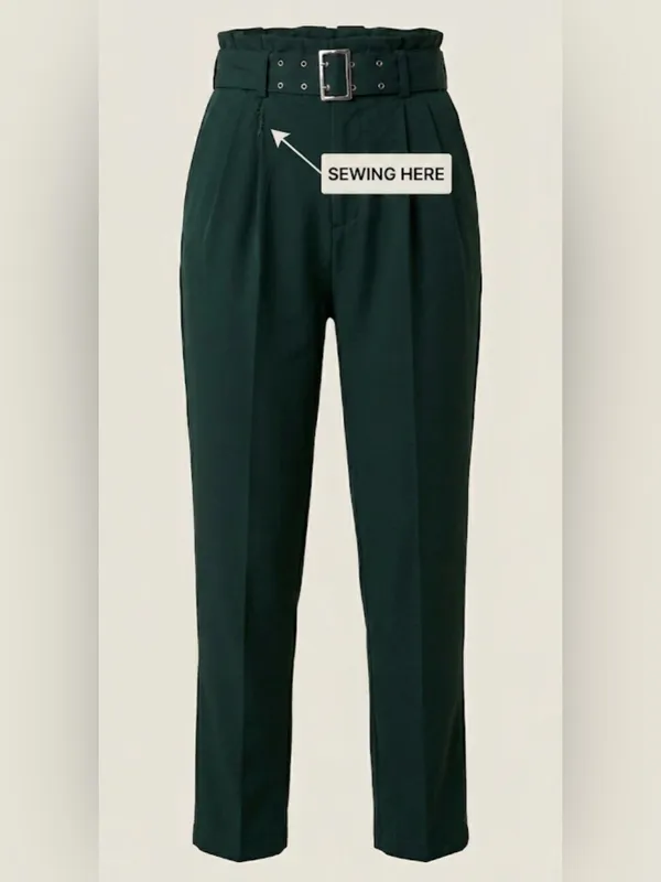 H&M High-Waisted Green Trousers – NWOT - Image 2