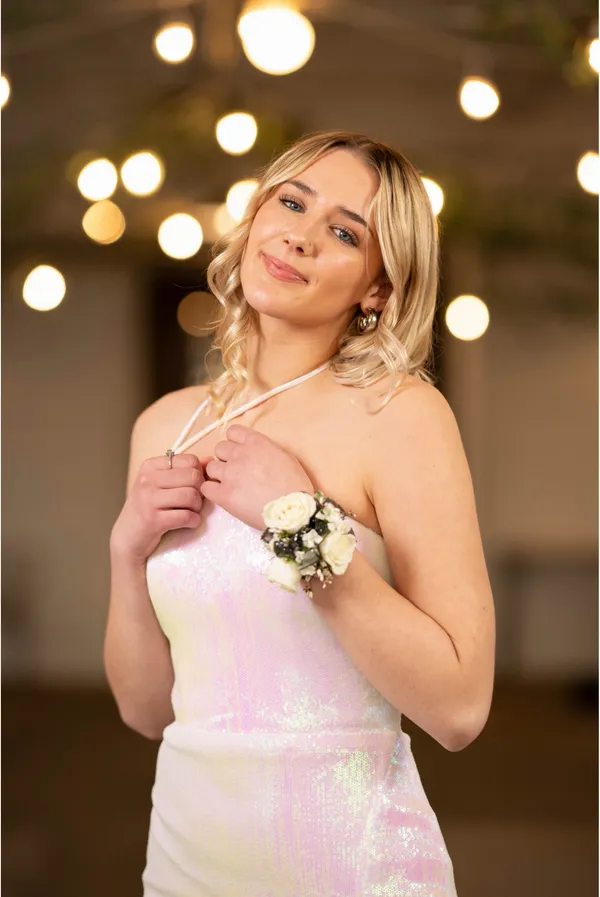 PromGirl Prom Dress White Sparkling - Image 2