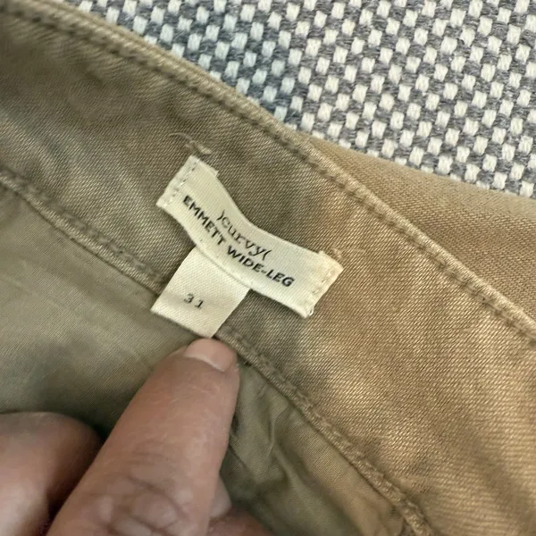 Madewell Pants Womens Size 31 Drill Khaki The Emmett Wide Leg Crop Welt Pocket - Image 11
