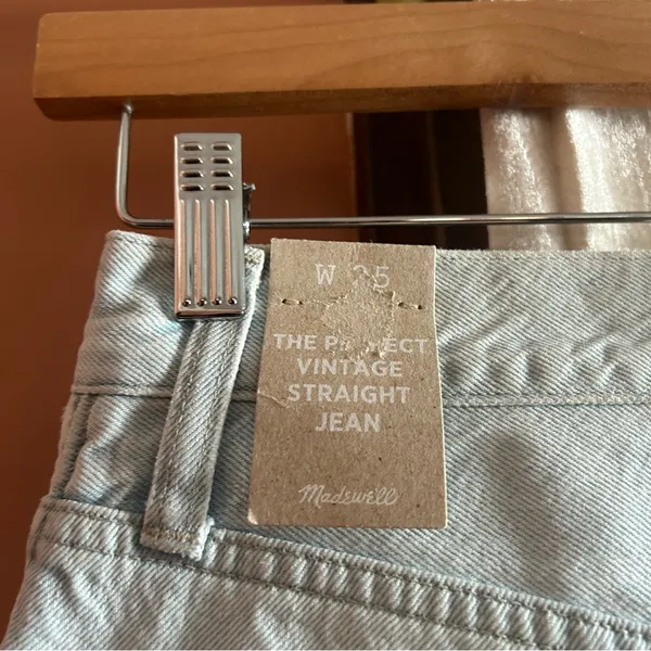 Madewell Perfect Vintage Straight Jeans Pearse‎ Wash Destructed NWT Size 25 (0) - Image 7